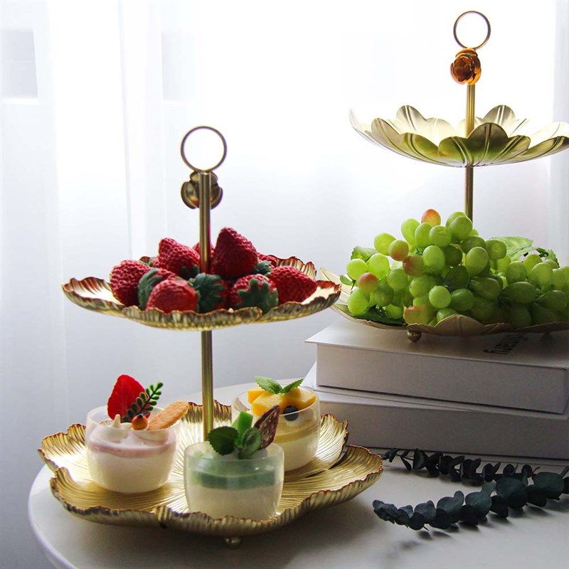 水果盘客厅家用茶几多层下午茶点心蛋糕盘子甜品前台展示架子轻奢