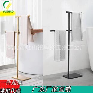 不锈钢落地毛巾杆简易浴缸浴巾架免打孔旋转立式毛巾杆落地毛巾架