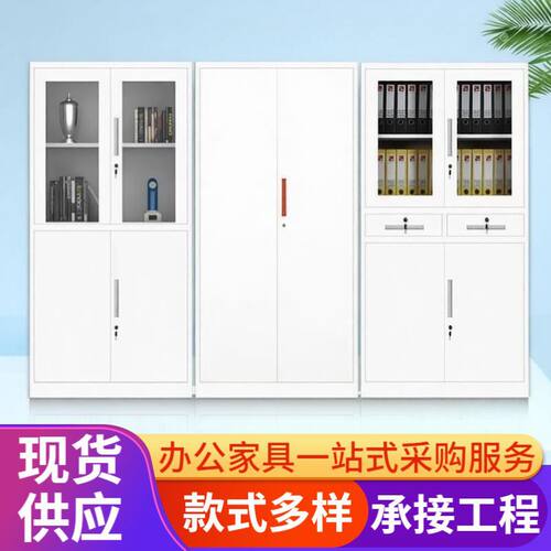 文件柜办公室白色加厚铁皮柜钢制资料柜档案文件凭证带锁储物柜