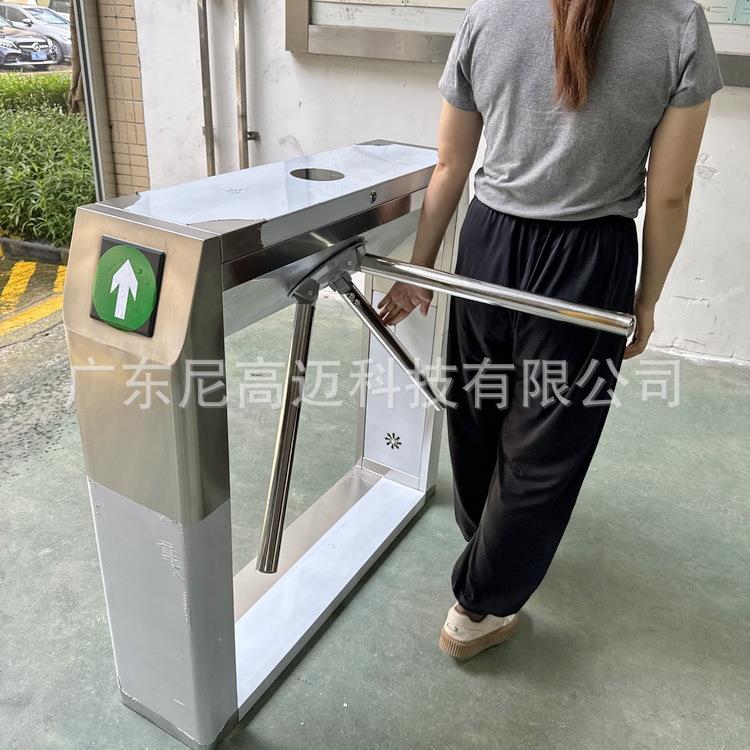 影剧院出入智能三辊闸手推单限全高滚栅门不锈钢旋转杆立式通道匝