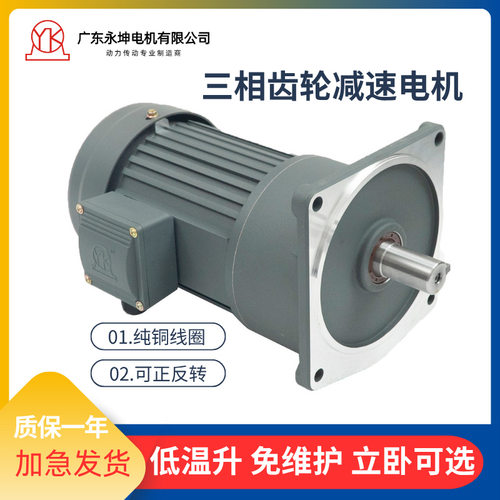 YK永坤三相220V380V齿轮减速机立式正反转刹车调速马达1/8HP力