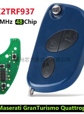 适用于玛莎拉蒂3键折叠汽车钥匙433频率RX2TRF937带48玻璃芯片