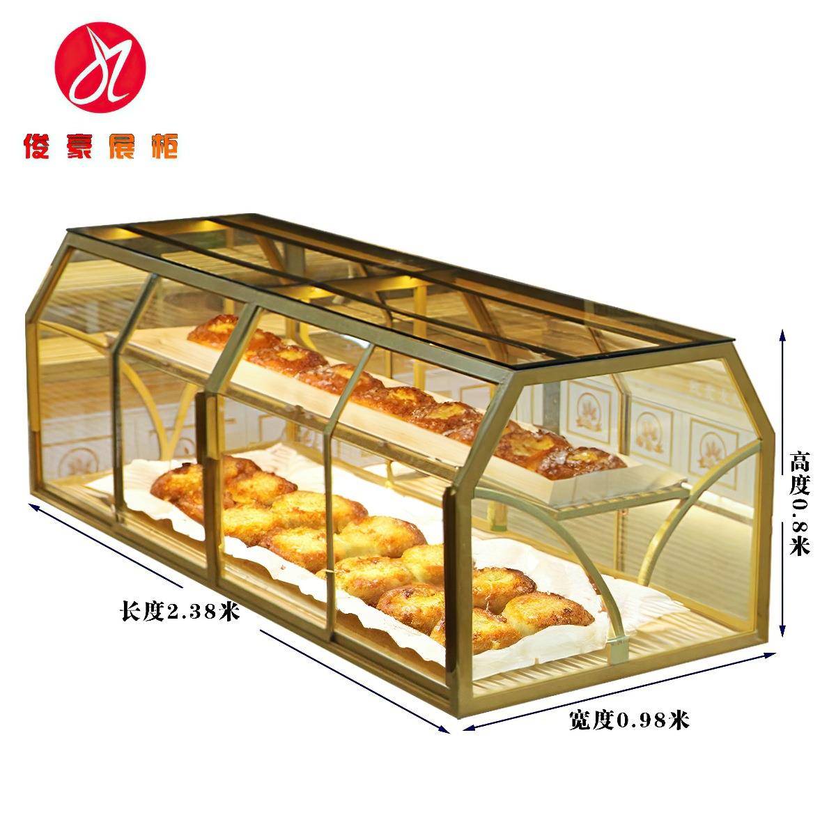 展柜玻璃架中岛玻璃展架中岛玻璃柜面包柜架子