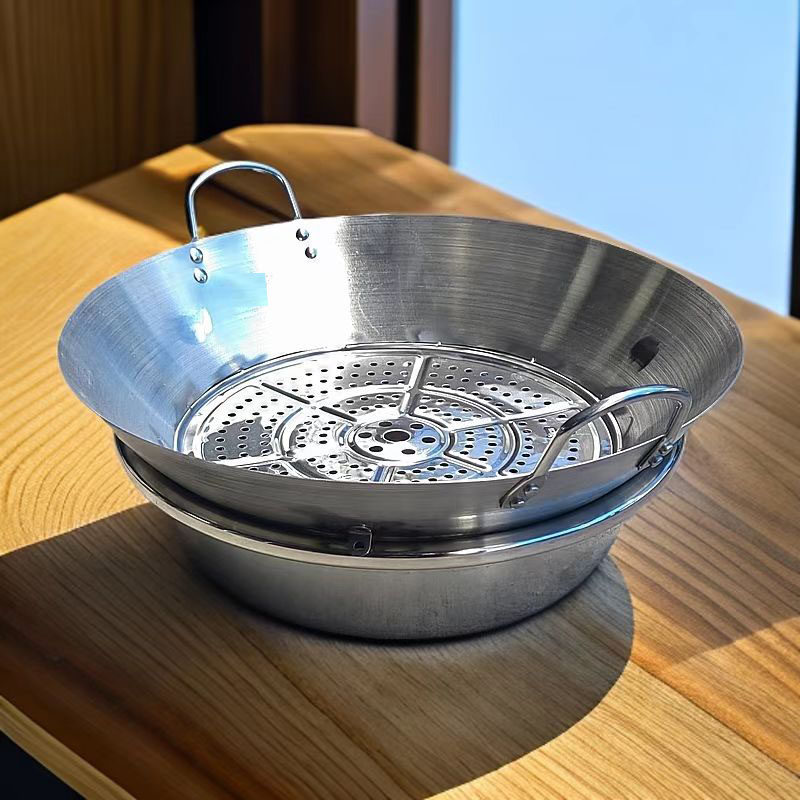 糯米饭保温蒸锅开孔炒锅周周大锅卤菜锅贵阳糯米饭双耳商用不锈钢