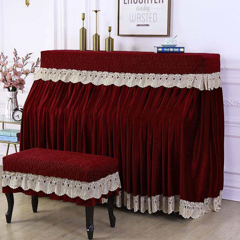 欧式钢琴罩新款现代简约全罩钢琴布高档公主盖布蕾丝电钢琴防尘罩