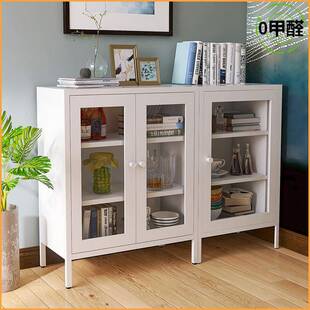 （Export）加厚北欧铁艺家用餐边酒水储物柜轻奢现代简约收纳矮柜