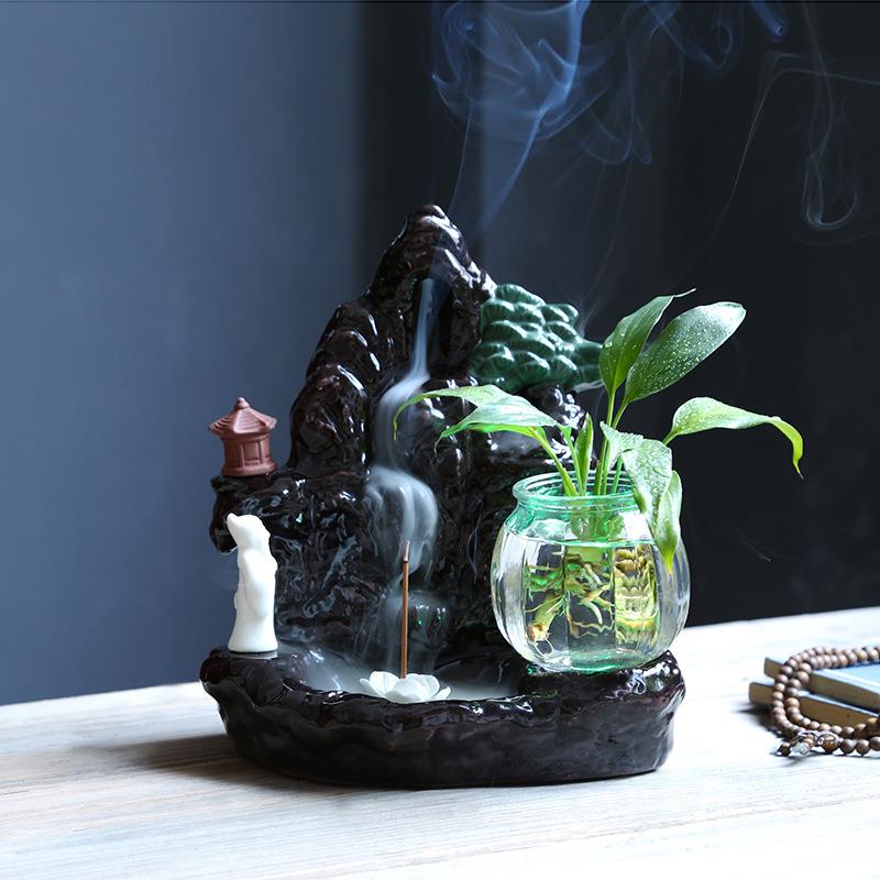 禅意绿萝水培花瓶铜钱草花器水养植物紫砂多肉花盆客厅家居摆件