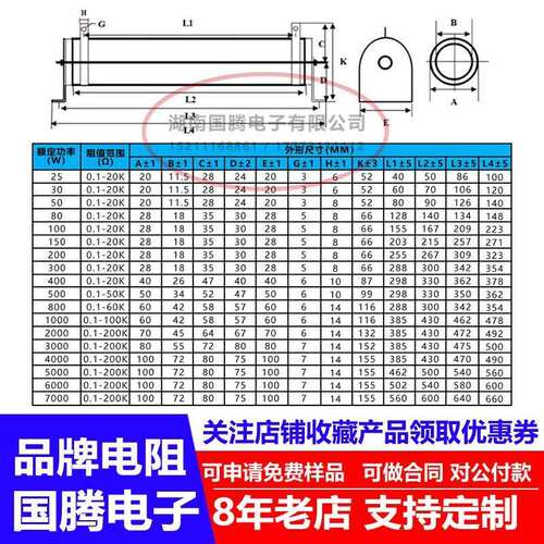 波纹线绕制动电阻刹车伺服负载大功率2500W35R36R37.4R39R40R43欧