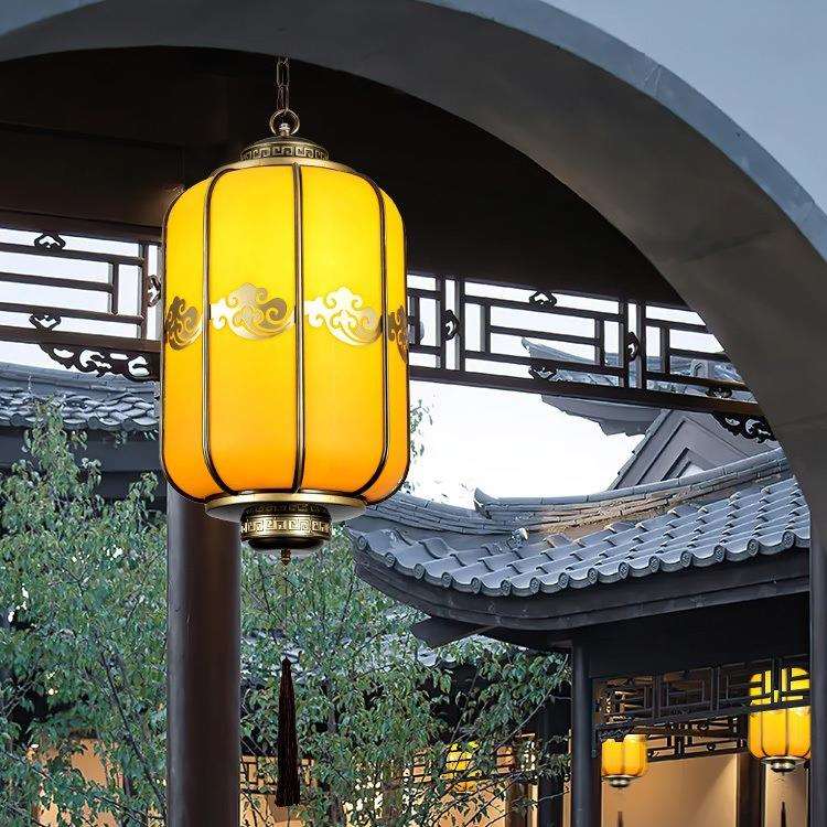 吉祥户外防水吊灯花园走廊庭院过水入户门口灯别墅凉亭吸顶吊灯