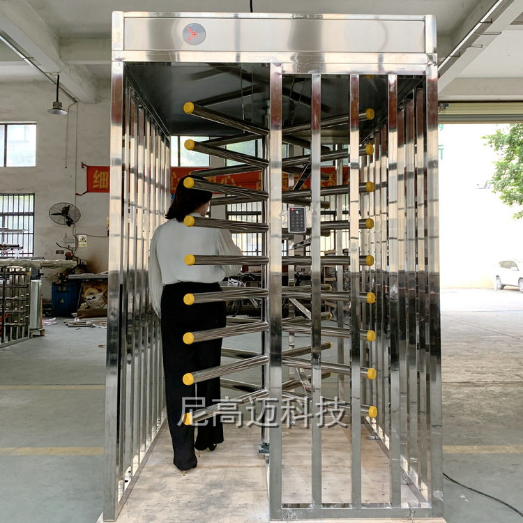 全封闭人行通道十字90度栅栏旋转匝门工厂车间仓库出入口考勤辊闸