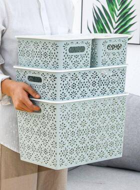 厨房镂格空网桌面收纳筐篮带盖透明纳RY9LRVGl收多盒功能杂衣物透