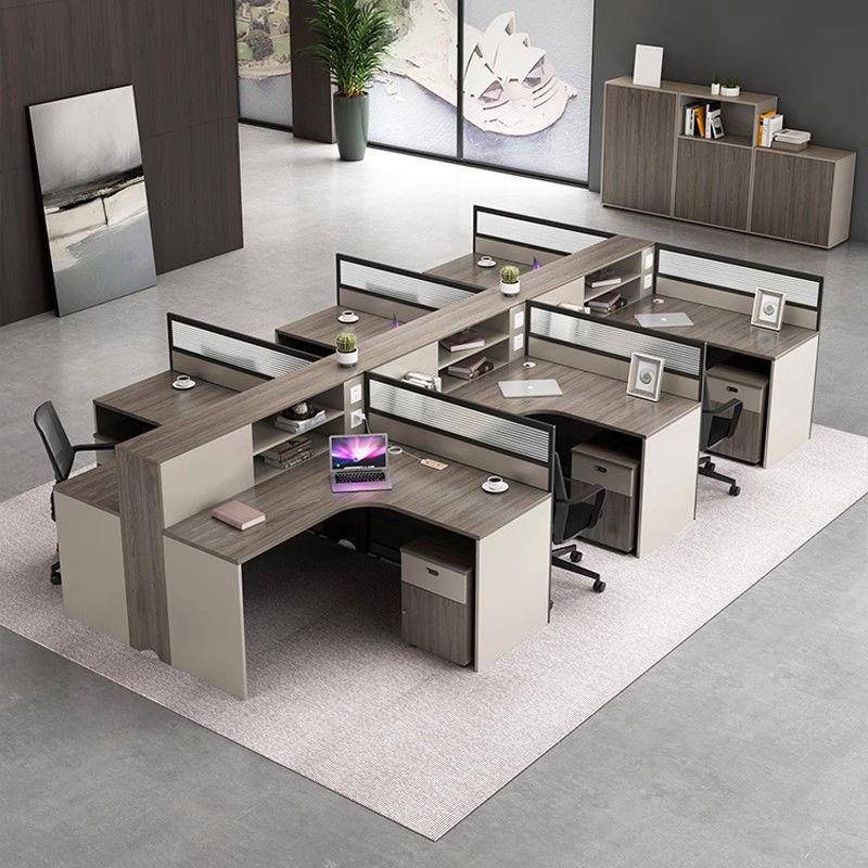 职员办公桌椅组合简约现代六6人位屏风工位员工办公室财务桌卡位4