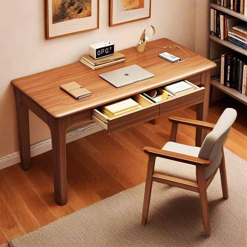 全实木书桌中式桌简约现代家用学生写字桌办公床头书房成人电脑桌