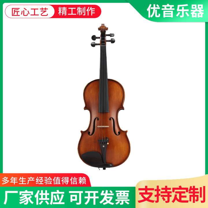 现货供应普及哑光天然虎纹小提琴 雕花虎纹哑光普及小提琴