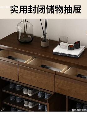 全LGE实木鞋柜家用门口户门玄关柜新中大式轻奢鞋入包安装容柜量