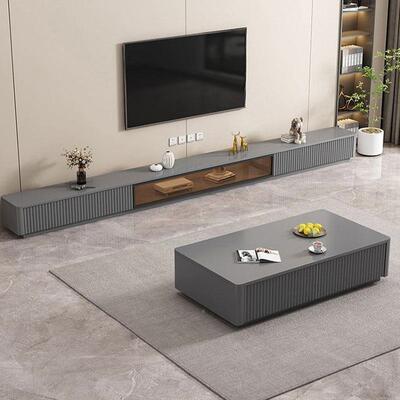 实5912木新家用客厅茶电柜落地几组合款轻奢感极简收纳储物一视体