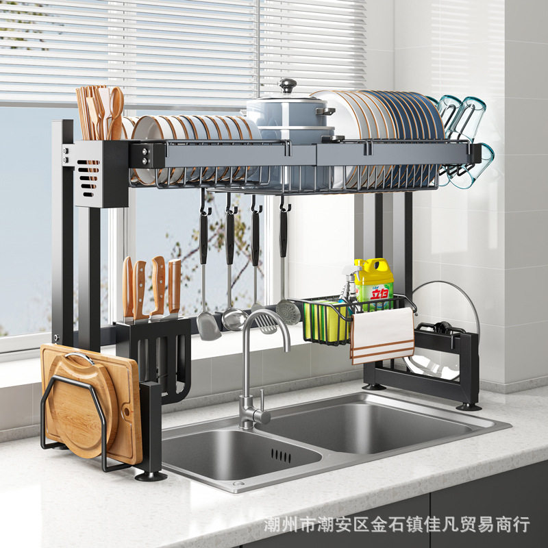 厨房多功能置物架可伸缩洗碗架水槽置物架水池放碗碟收纳沥水架子