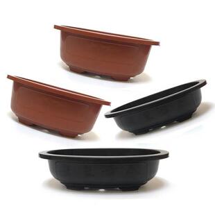 盆景盆塑料花盆椭圆形大小号浅种植加厚高腰多种颜色