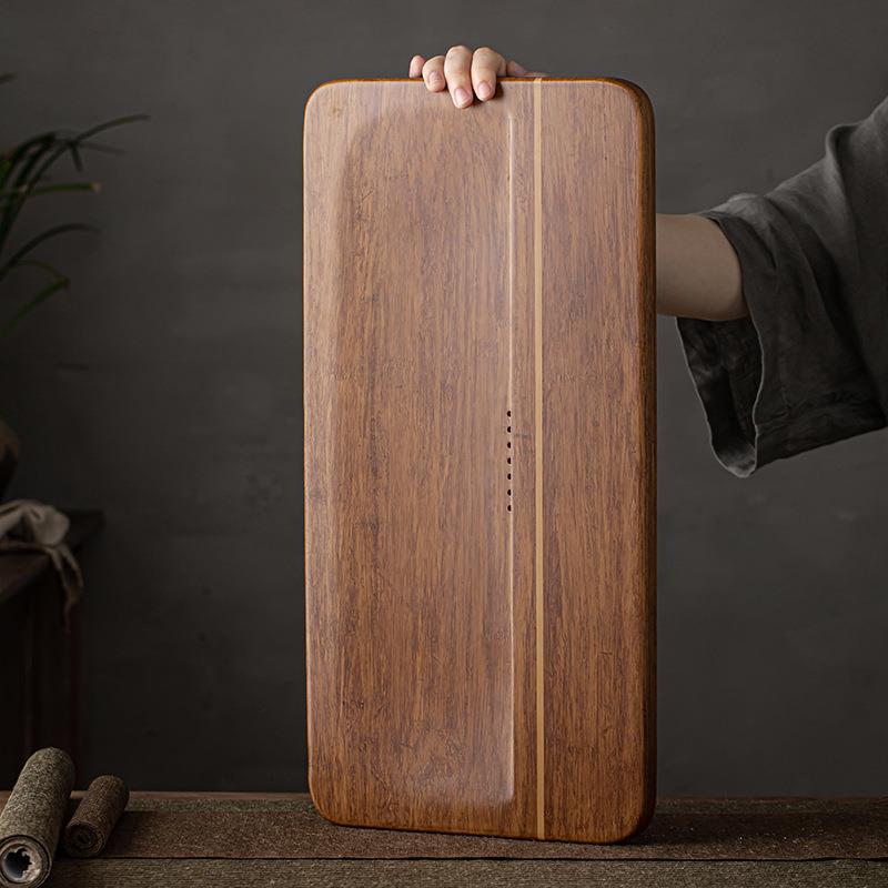 长方形重竹抽屉式沥水茶台竹制简约家用排水蓄水茶盘茶海干泡盘