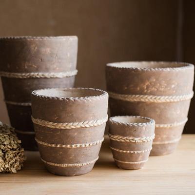 塔沙红陶粗陶花盆花瓶花器复古欧式装饰摆件手工艺术泥瓦盆大陶瓷