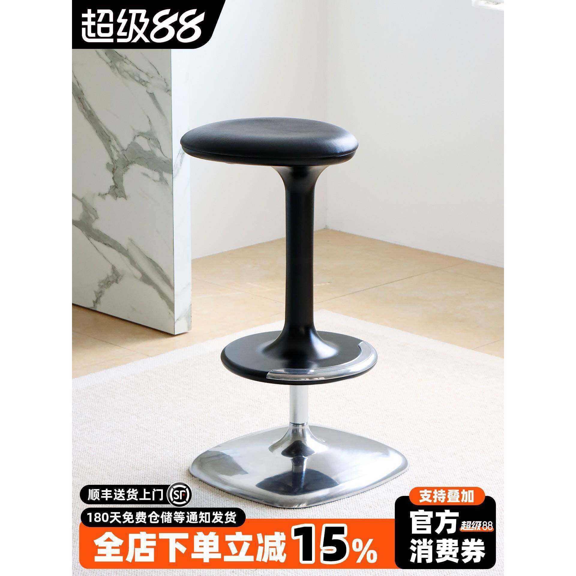 意大利Normcore可调酒吧椅设计师家皮革高凳可访问豪华旋转餐厅椅