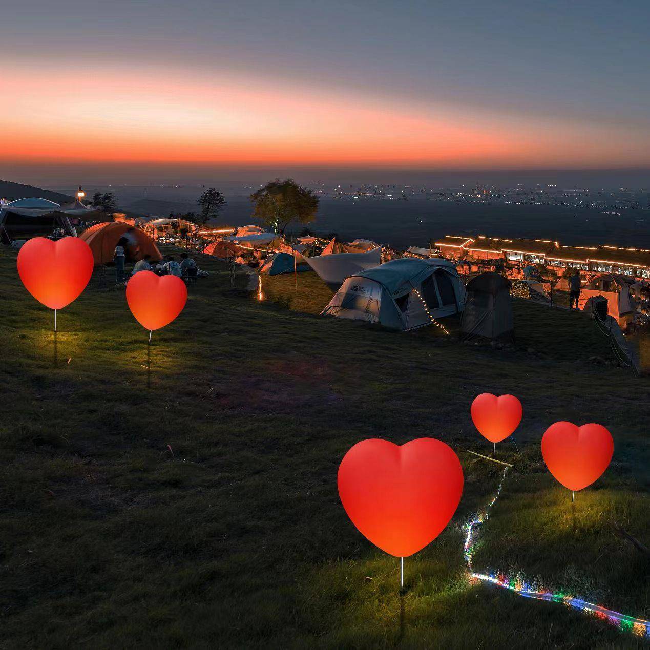 led发光爱心形灯户外草坪装饰灯广场景区互动道具网红商场景观灯