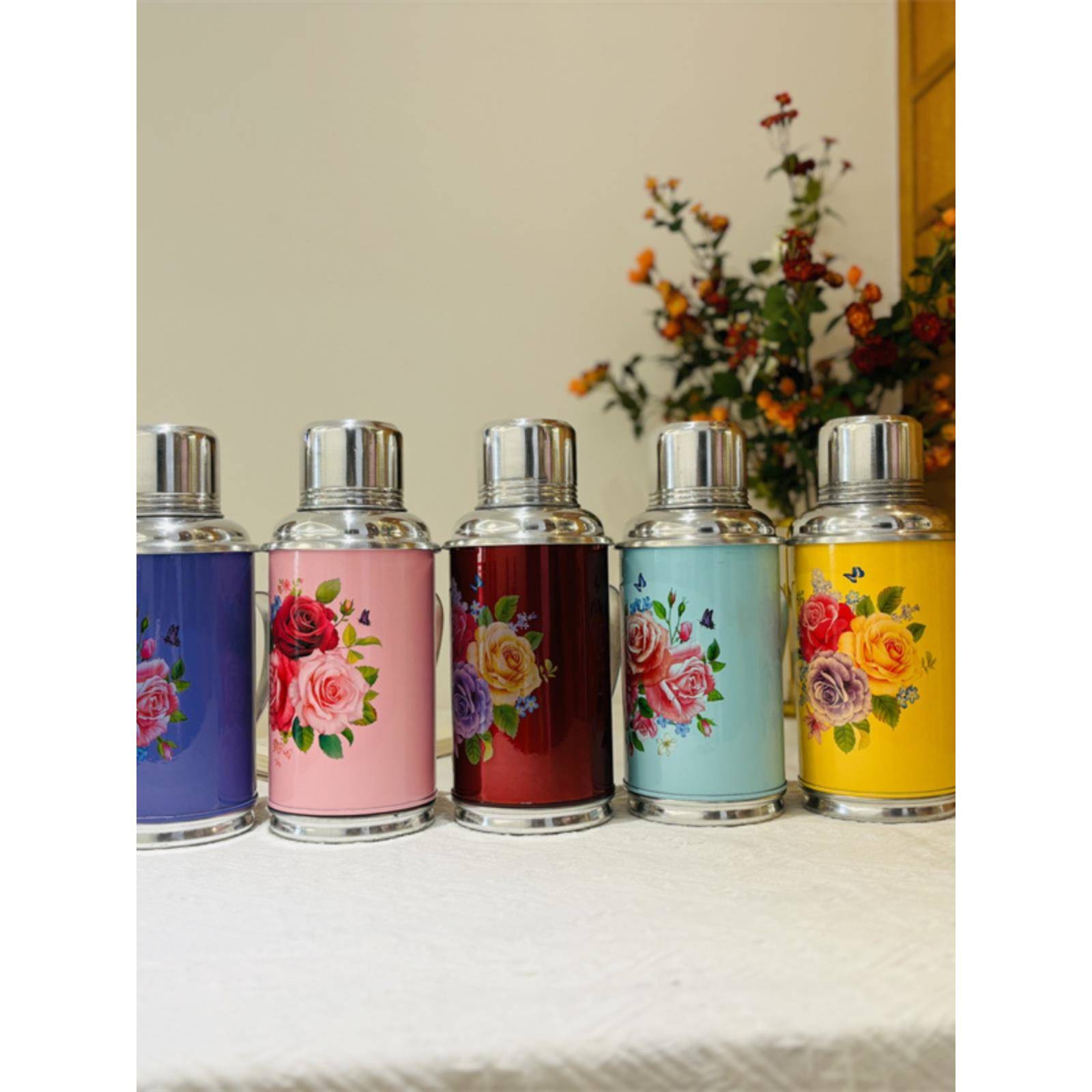 老式小热水瓶2磅0.8升复古怀旧摆件迷你暖壶铁皮外壳家用保温水壶