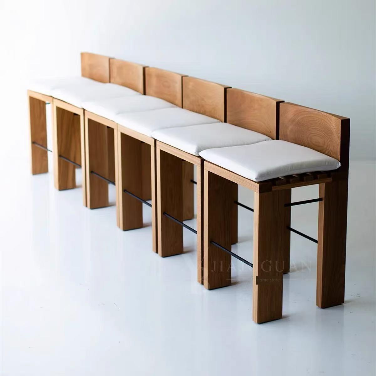 采购产品覆古Wabi-Sabi风格设计师岛椅，中世纪原木酒吧椅，面包