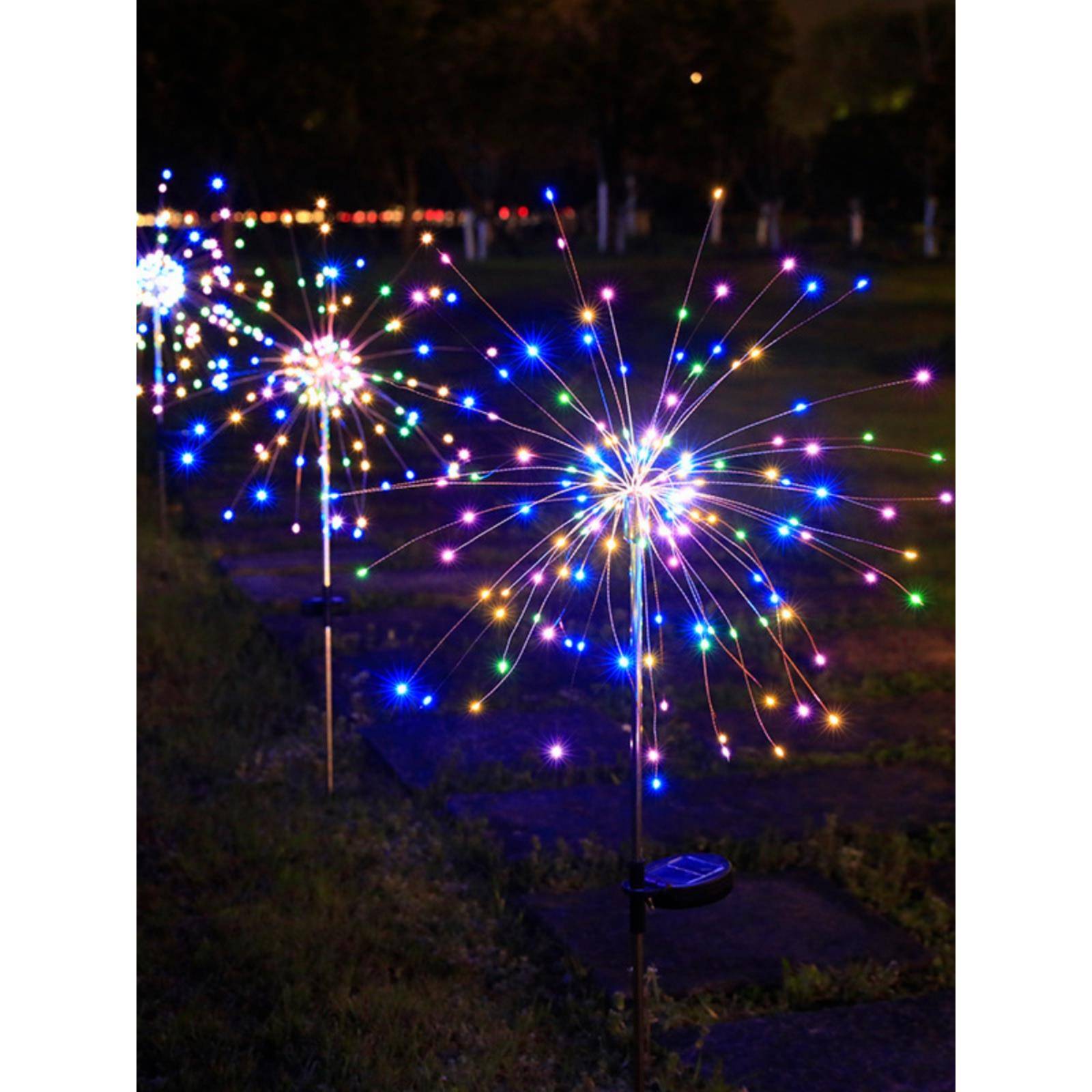 太阳能烟花灯户外庭院花园灯别墅装饰彩灯防水氛围地插草坪小夜灯