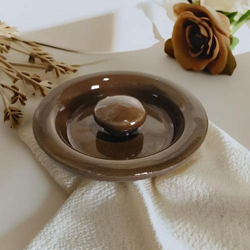 手工平盖泡菜坛子内盖盖碗腌制酸菜缸专用碗陶土无釉泡菜坛专用碗