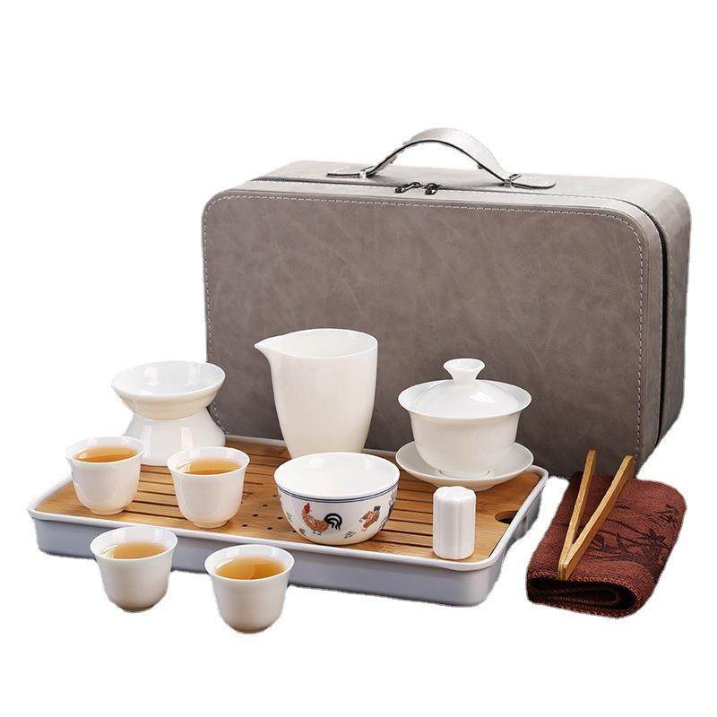 羊脂玉瓷便携式旅行茶具套装中国白陶瓷茶具茶盘套装商务家用logo,农用物资,其他肥料,淘宝优惠券,粉丝福利购,淘宝优惠卷