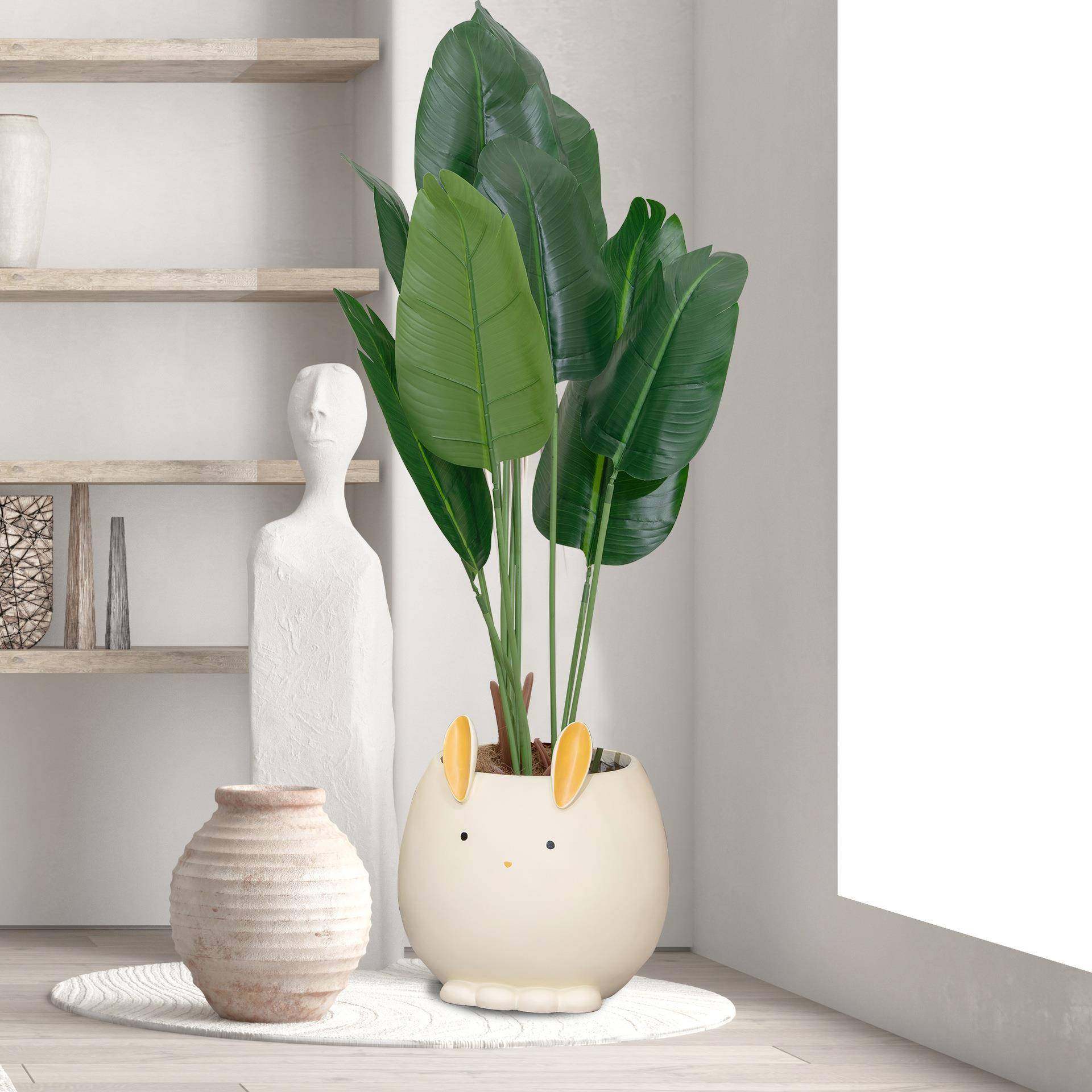 客厅落地花瓶摆件电视柜旁边盆栽家居装饰品仿真绿植创意风格花盆