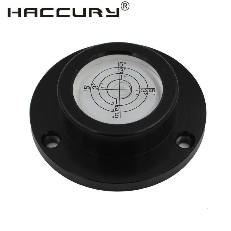 法兰盘水平泡珠圆形带底座安装孔位吊车机械水平仪金属水泡带磁铁