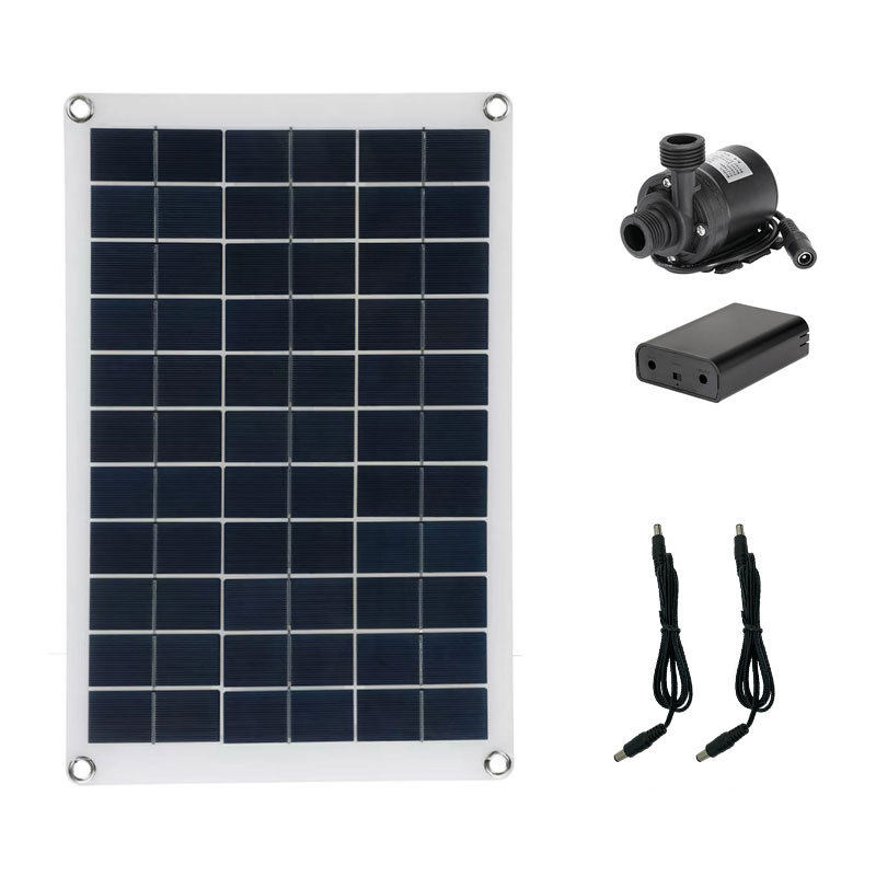 柔性太阳能板20W12V18V电池盒水泵套装大流量绿色环保套装抽水