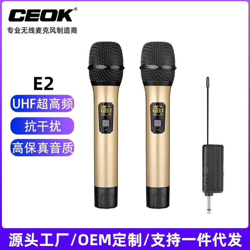 无线麦克风一拖二调频话筒接收器家用会议户外直播唱歌麦直销