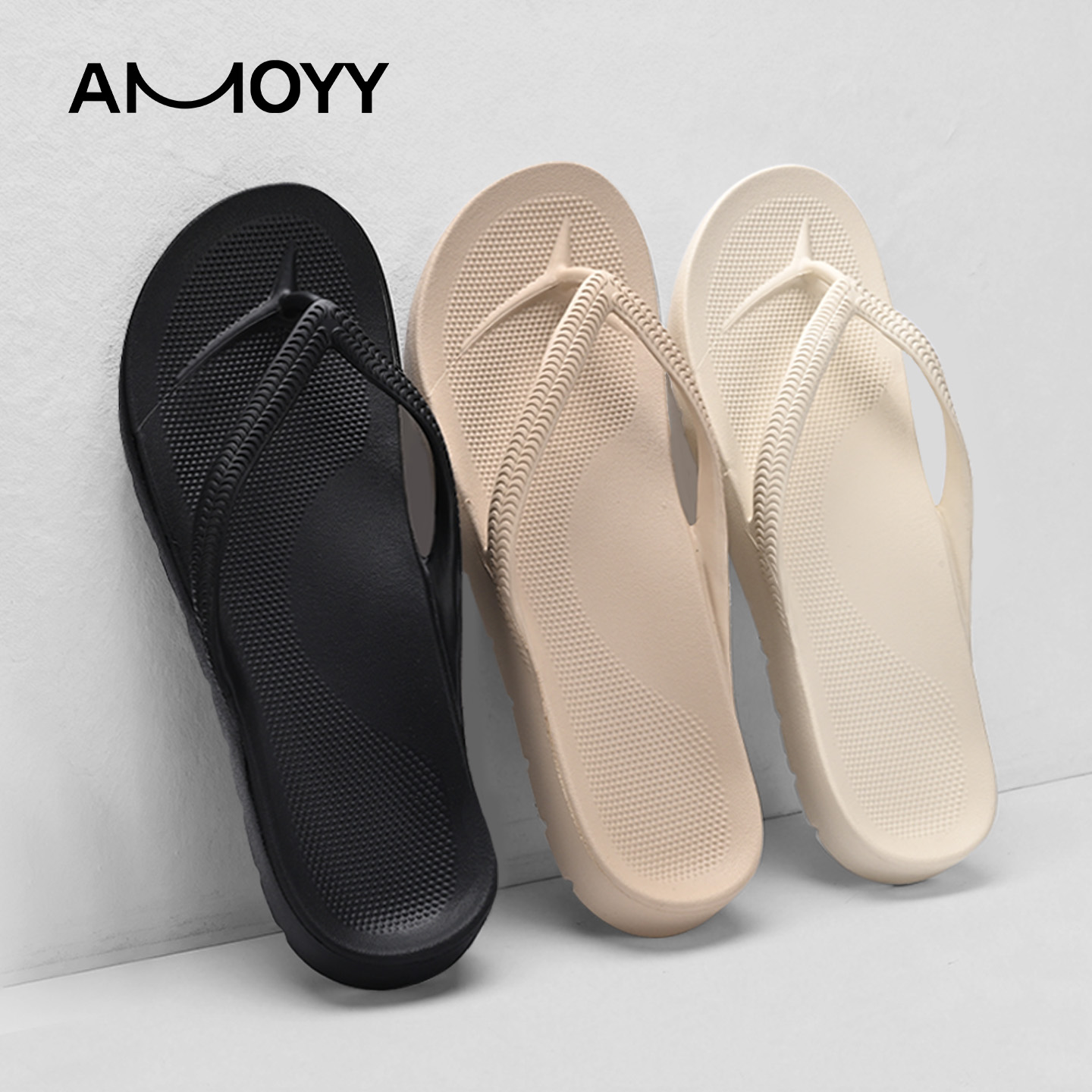 amoyy人字拖防臭平底沙滩拖鞋