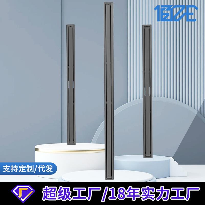 极窄长条枪灰色隐形地漏304不锈钢线性地漏下沉式淋浴房防臭地漏