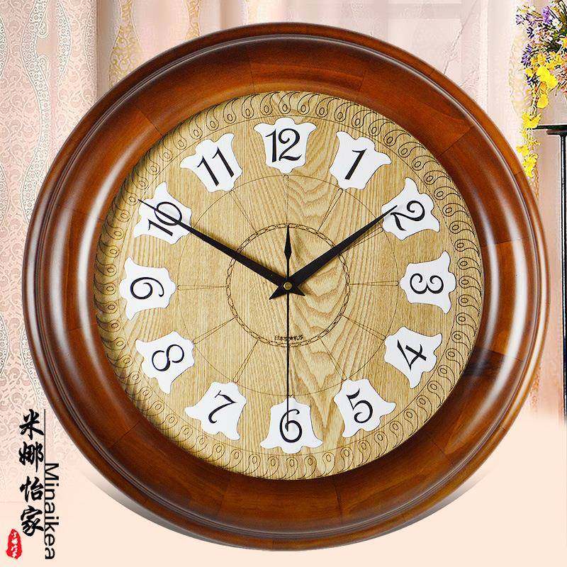 欧式仿古挂钟现代加大号客厅别墅石英挂钟圆盘简约创意时钟
