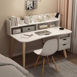 书桌书架一体学生家用写字桌简约卧室学习桌子简易办公台式电脑桌