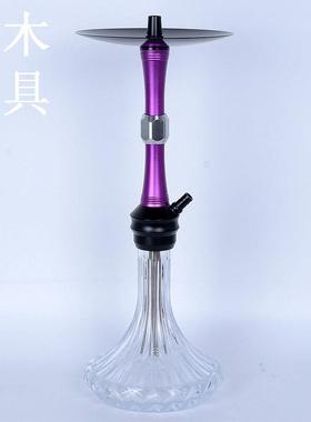 欧美热销中号水烟壶紫色黄色蓝色配压花透明玻璃瓶