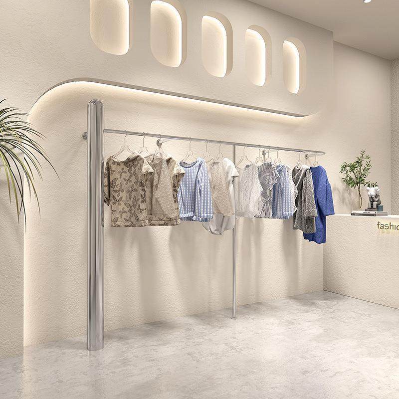 服装店展示架落地式童装店不锈钢银色上墙挂衣杆女装店货架陈列架,农用物资,其他肥料,淘宝优惠券,粉丝福利购,淘宝优惠卷