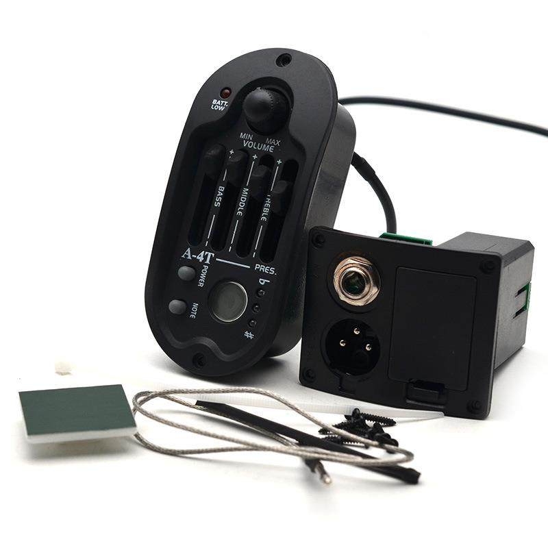 吉他拾音器A-4T椭圆四段民谣木吉他EQ均衡器压电拾音器橡胶面板