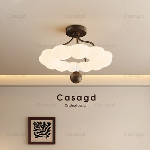 法式卧室吸顶灯创意奶油风护眼房间灯中古风氛围感云朵灯casagd