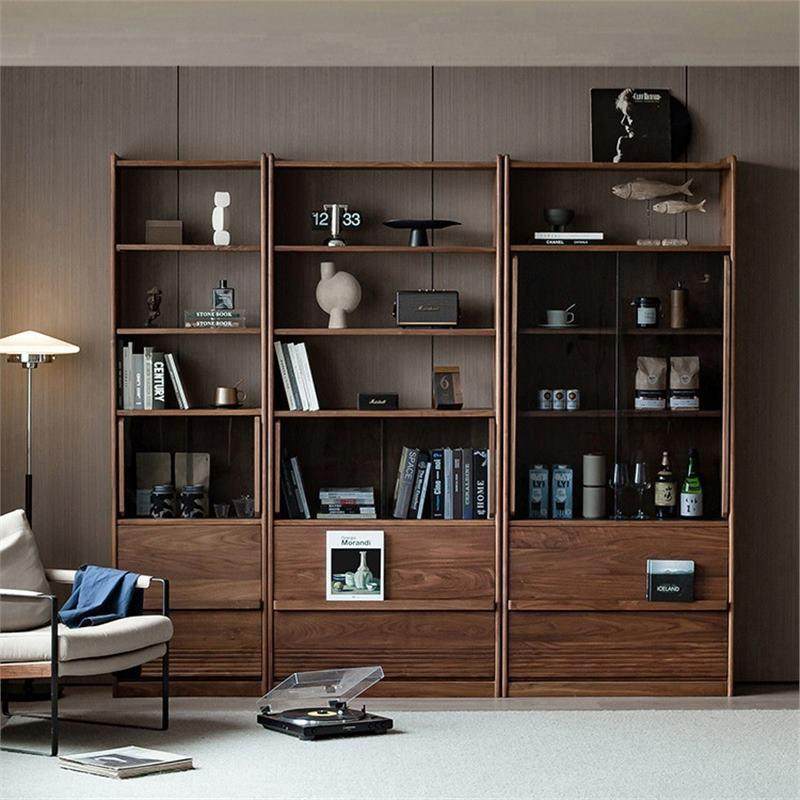 北美黑胡桃木实木书柜现代简约樱桃木客厅整墙组合柜落地书橱书架,机械设备,其他机械设备,淘宝优惠券,粉丝福利购,淘宝优惠卷