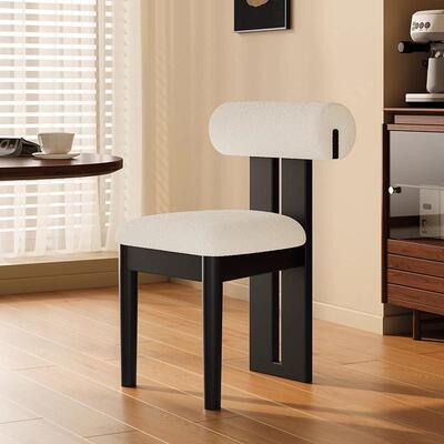 中古实木餐椅家用靠背椅子餐厅餐桌椅法式复古风设计师化妆河马椅