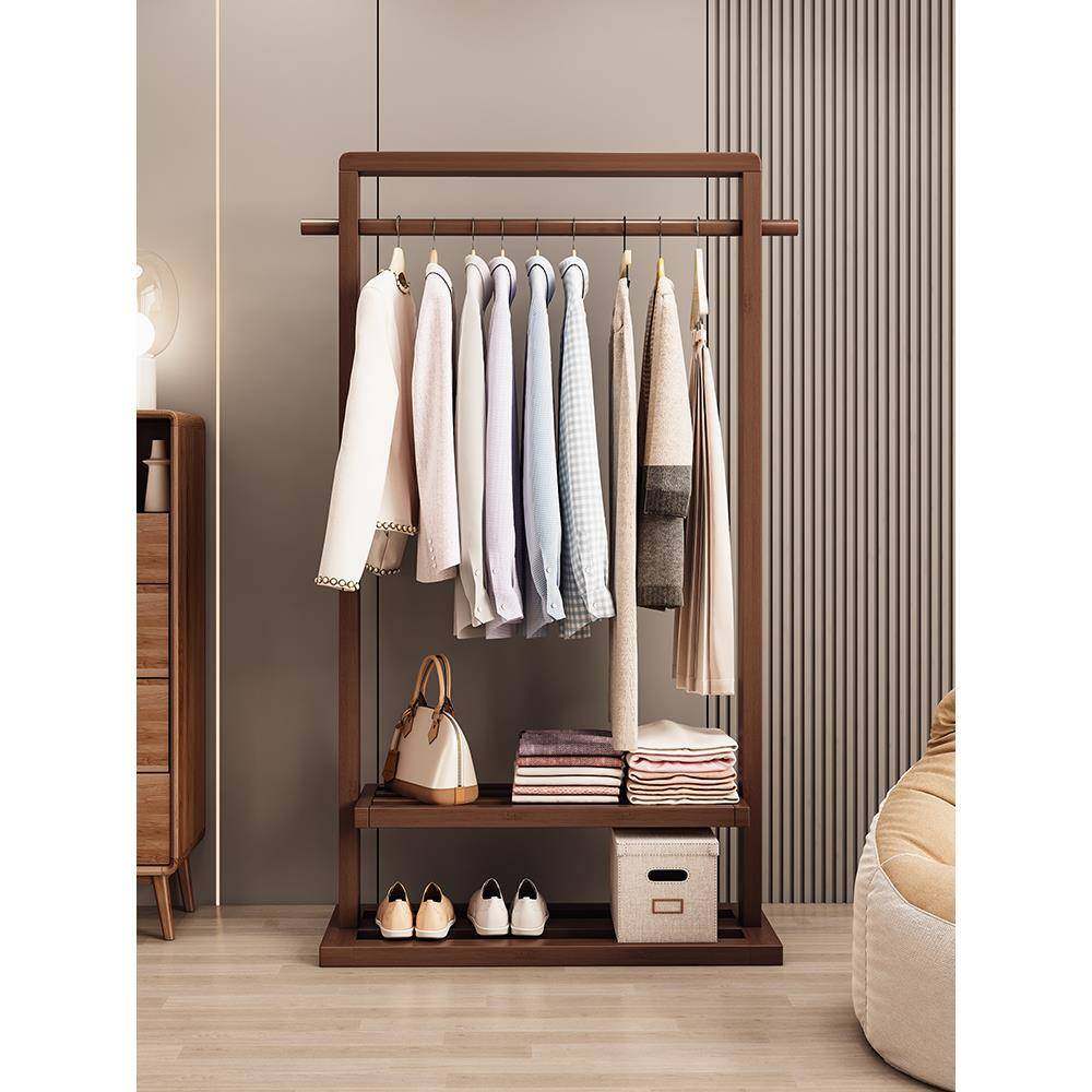 德国实木挂衣架落地卧室可移动带轮衣帽架简约现代晾衣架凉衣架