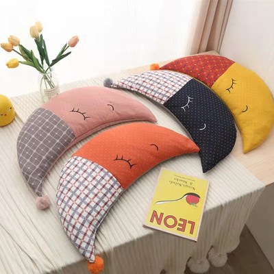 双层纱棉荞麦壳儿童枕头月牙宝宝枕芯青少年内胆套填充外套布袋子