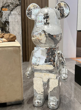 1米暴力熊大摆件网红客厅轻奢落地电视柜公仔装饰品新家乔迁礼物