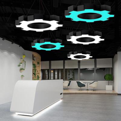 LED齿轮吊灯健身房办公室网咖幼儿园灯现代简约异形工业风造型灯