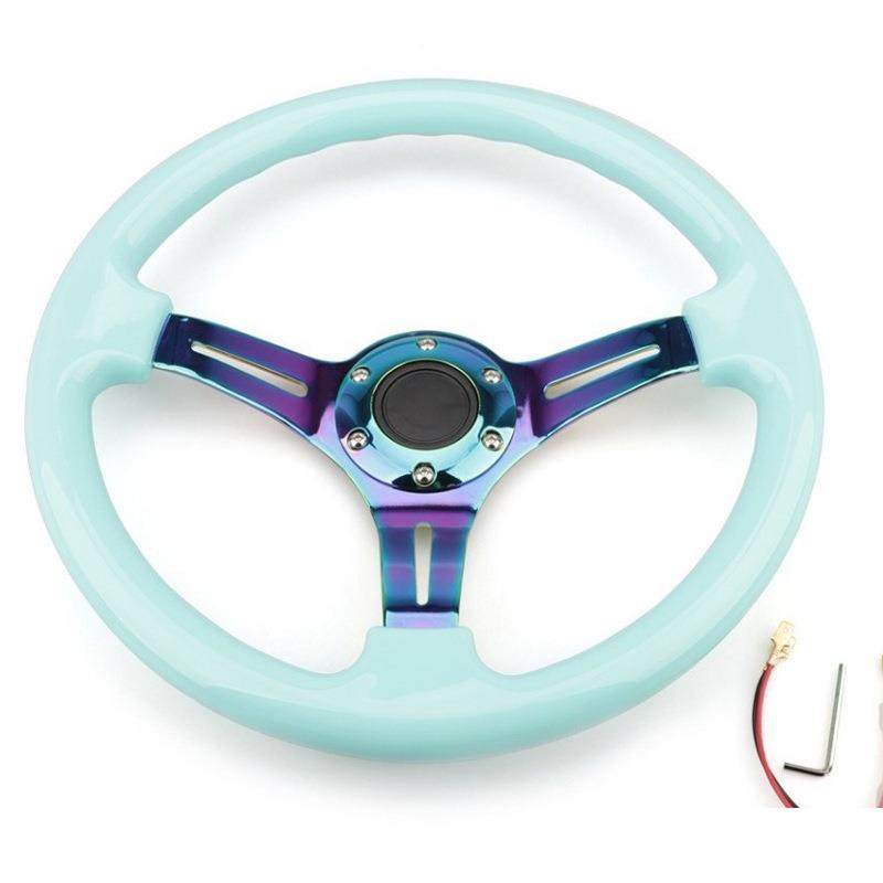 汽车改装ABS赛车方向盘电镀彩支架通用汽车改装方向盘